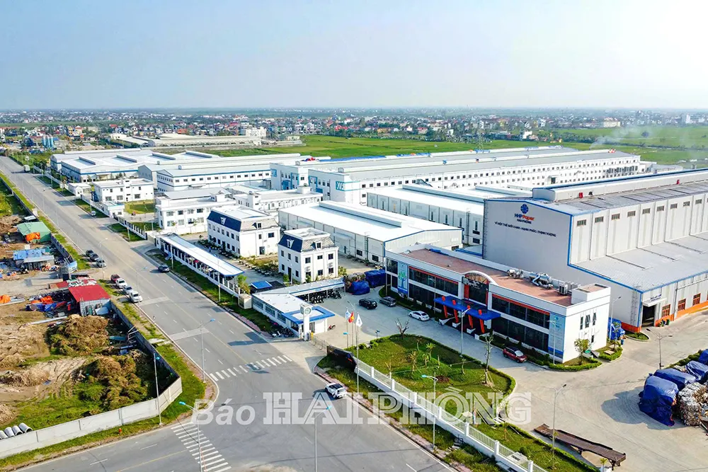 Cụm công nghiệp Thị trấn Tiên Lãng cơ bản được lấp đầy. Ảnh: TRUNG KIÊN