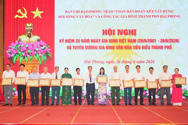 Hải Phòng biểu dương 114 gia đình văn hóa tiêu biểu