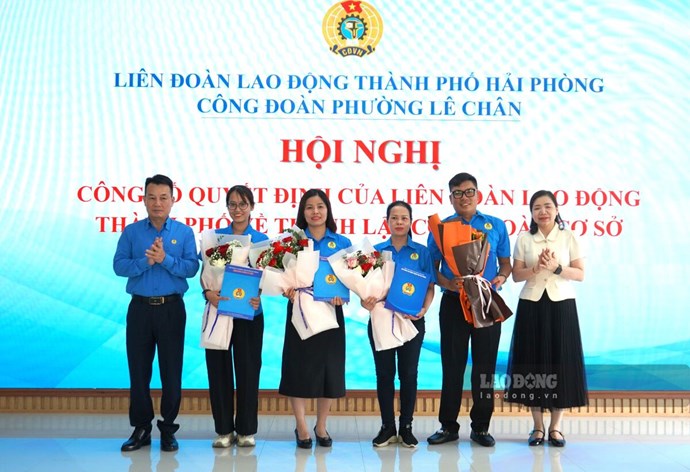 Công đoàn phường Lê Chân thành lập thêm 11 công đoàn cơ sở