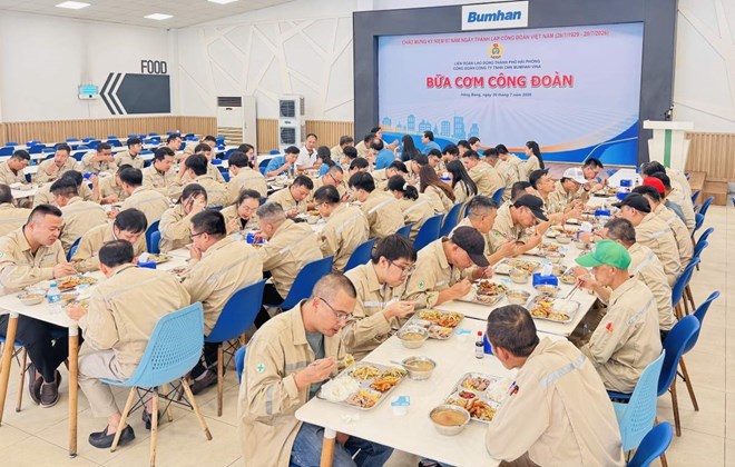 Bữa cơm Công đoàn tại doanh nghiệp hơn 1.000 lao động ở Hải Phòng