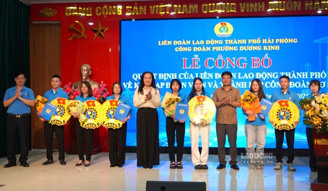 Thành lập 5 công đoàn cơ sở tại phường Dương Kinh, Hải Phòng